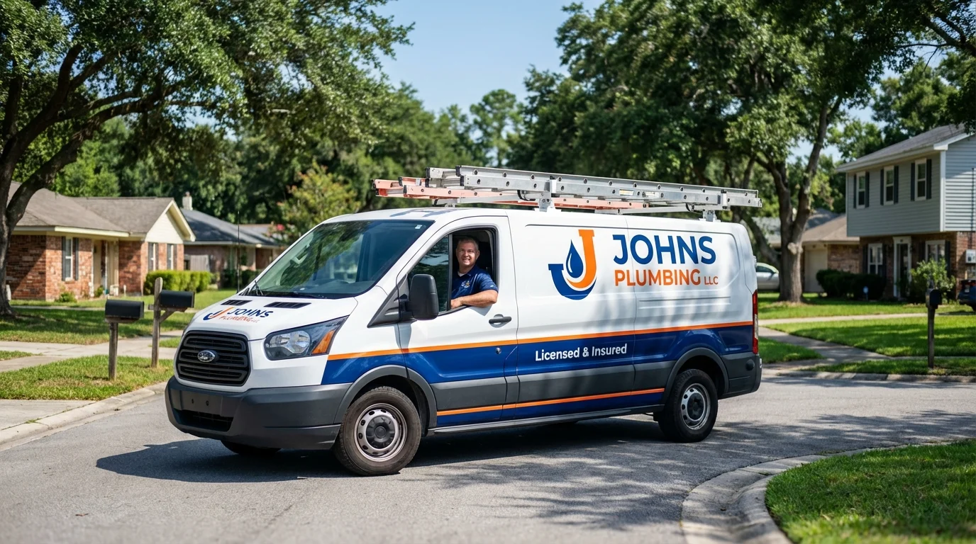 Johns Plumbing LLC service van in Glenshaw, PA